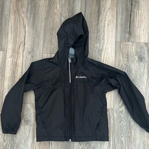 Columbia kids black rain coat weather proof zip up jacket size XXS 4 5